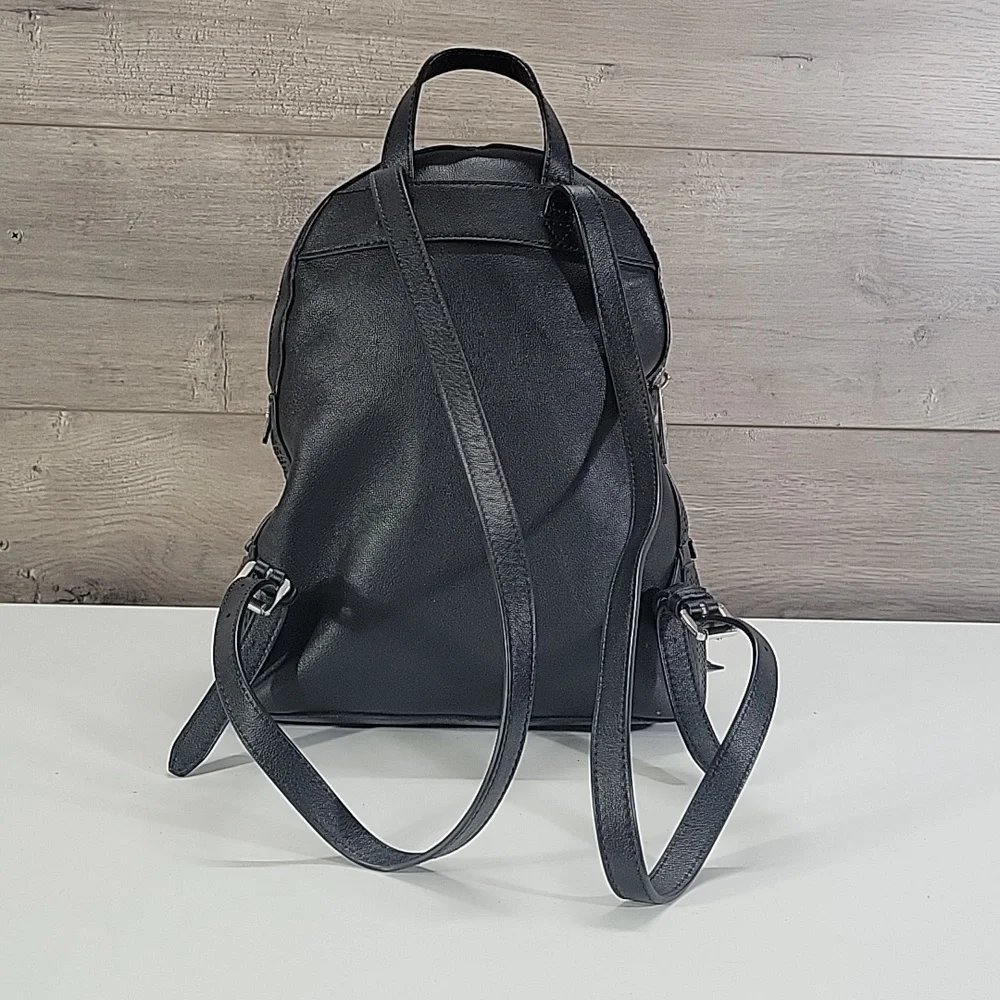 Michael Kors Black Perforated Leather Mini Backpack Bag